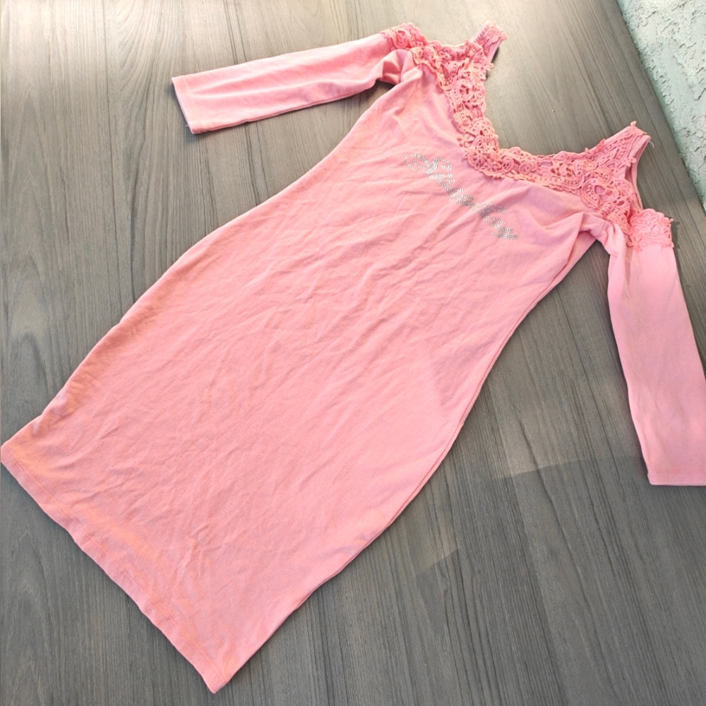 Y2K Pink Lace Off-Shoulder dress by Sissy Boy
